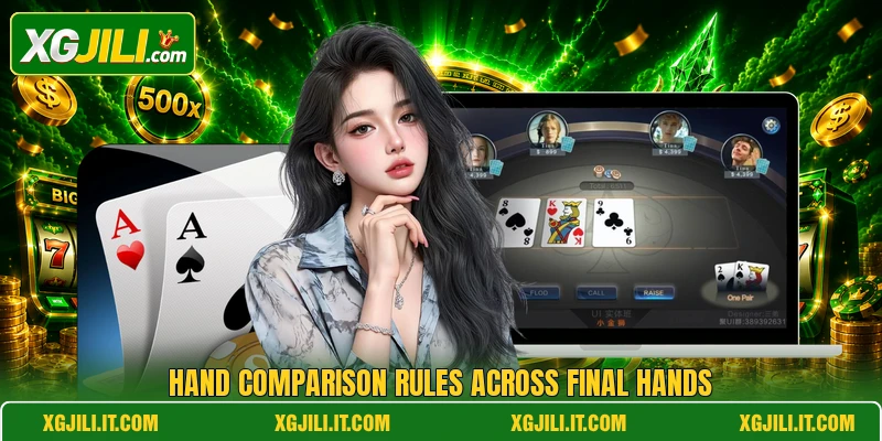 Hand comparison rules across final hands Hand comparison rules across final hands