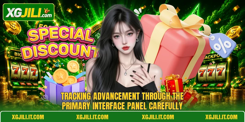 Tracking advancement through the primary interface panel carefully